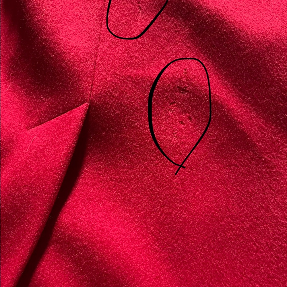 DIANA CHARLES Elegant Red Wool Cashmere Blend Coat Size 11/12 - Picture 15 of 16
